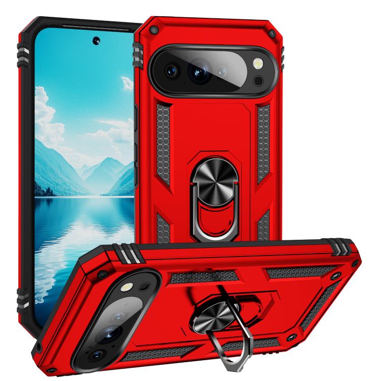 For Google Pixel 10 Shockproof TPU + PC Phone Case with Holder(Red) - Google Cases by buy2fix | Online Shopping UK | buy2fix