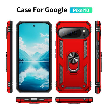 For Google Pixel 10 Shockproof TPU + PC Phone Case with Holder(Red) - Google Cases by buy2fix | Online Shopping UK | buy2fix