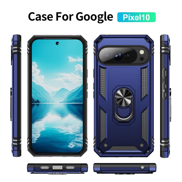 For Google Pixel 10 Shockproof TPU + PC Phone Case with Holder(Blue) - Google Cases by buy2fix | Online Shopping UK | buy2fix