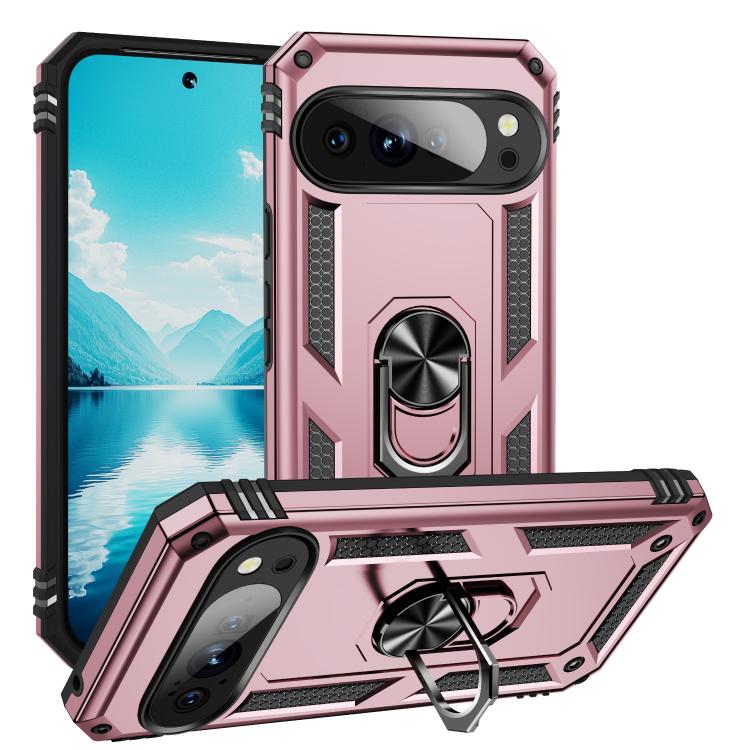 For Google Pixel 10 Shockproof TPU + PC Phone Case with Holder(Rose Gold) - Google Cases by buy2fix | Online Shopping UK | buy2fix