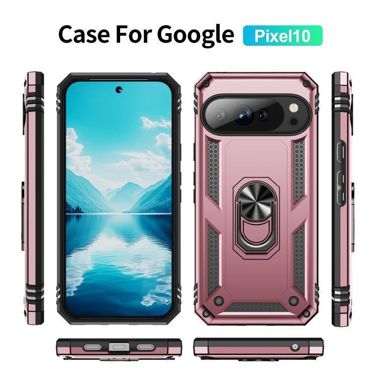 For Google Pixel 10 Shockproof TPU + PC Phone Case with Holder(Rose Gold) - Google Cases by buy2fix | Online Shopping UK | buy2fix