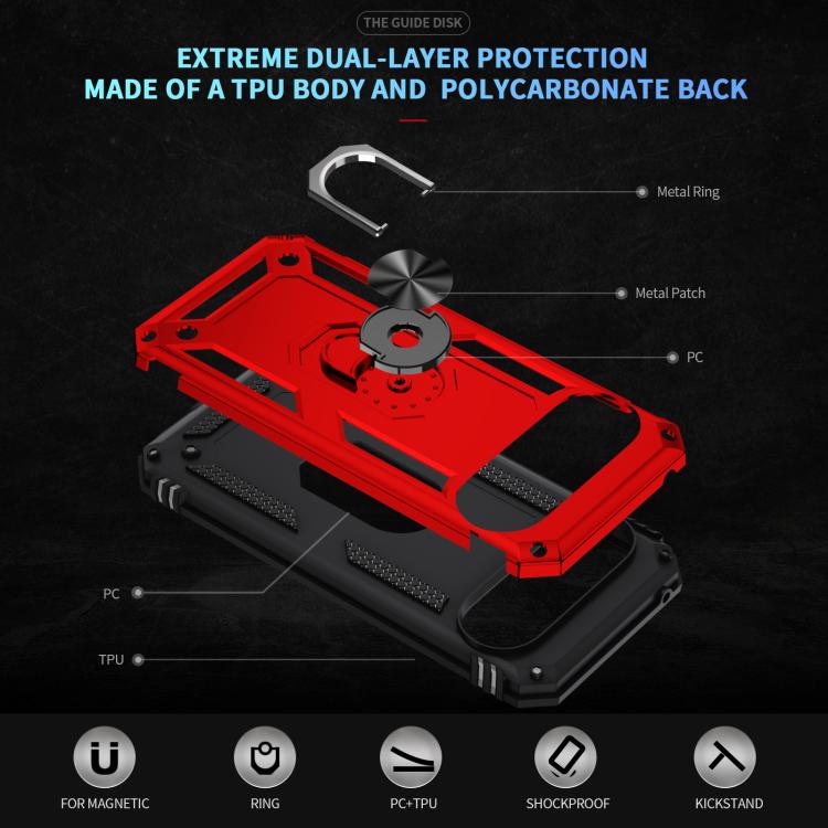 For Google Pixel 10 Pro Shockproof TPU + PC Phone Case with Holder(Red) - Google Cases by buy2fix | Online Shopping UK | buy2fix