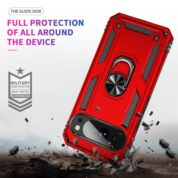 For Google Pixel 10 Pro Shockproof TPU + PC Phone Case with Holder(Red) - Google Cases by buy2fix | Online Shopping UK | buy2fix