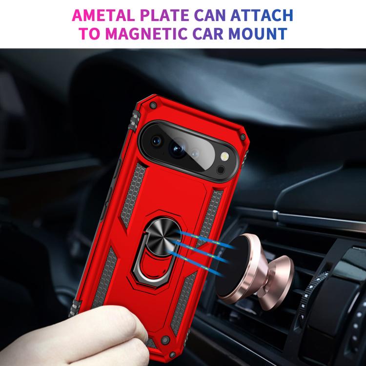 For Google Pixel 10 Pro Shockproof TPU + PC Phone Case with Holder(Red) - Google Cases by buy2fix | Online Shopping UK | buy2fix