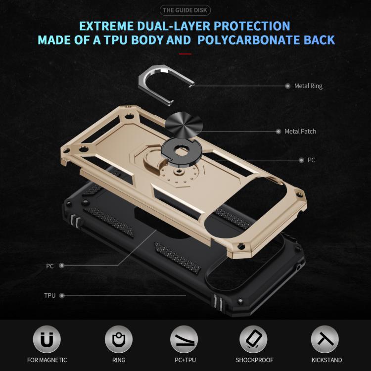 For Google Pixel 10 Pro Shockproof TPU + PC Phone Case with Holder(Gold) - Google Cases by buy2fix | Online Shopping UK | buy2fix