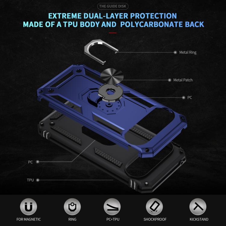 For Google Pixel 10 Pro Shockproof TPU + PC Phone Case with Holder(Blue) - Google Cases by buy2fix | Online Shopping UK | buy2fix
