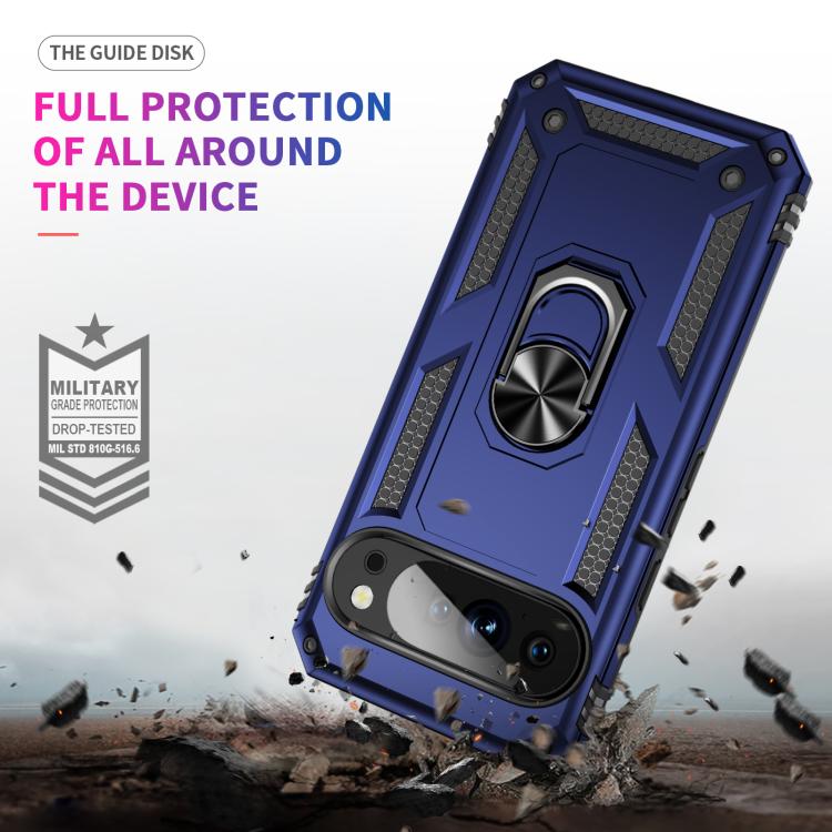 For Google Pixel 10 Pro Shockproof TPU + PC Phone Case with Holder(Blue) - Google Cases by buy2fix | Online Shopping UK | buy2fix