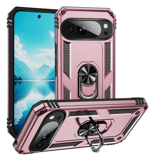 For Google Pixel 10 Pro Shockproof TPU + PC Phone Case with Holder(Rose Gold) - Google Cases by buy2fix | Online Shopping UK | buy2fix