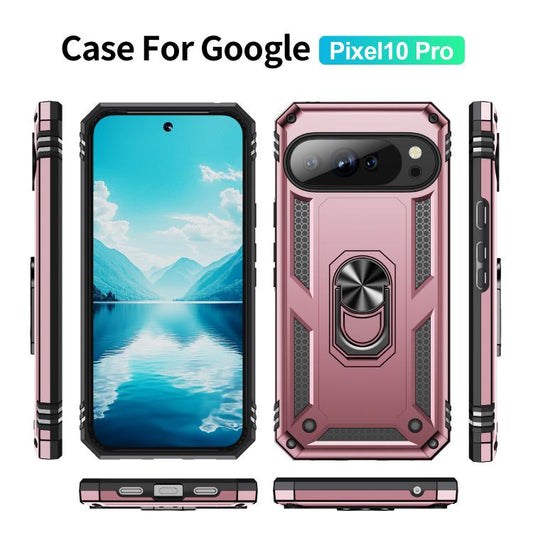 For Google Pixel 10 Pro Shockproof TPU + PC Phone Case with Holder(Rose Gold) - Google Cases by buy2fix | Online Shopping UK | buy2fix