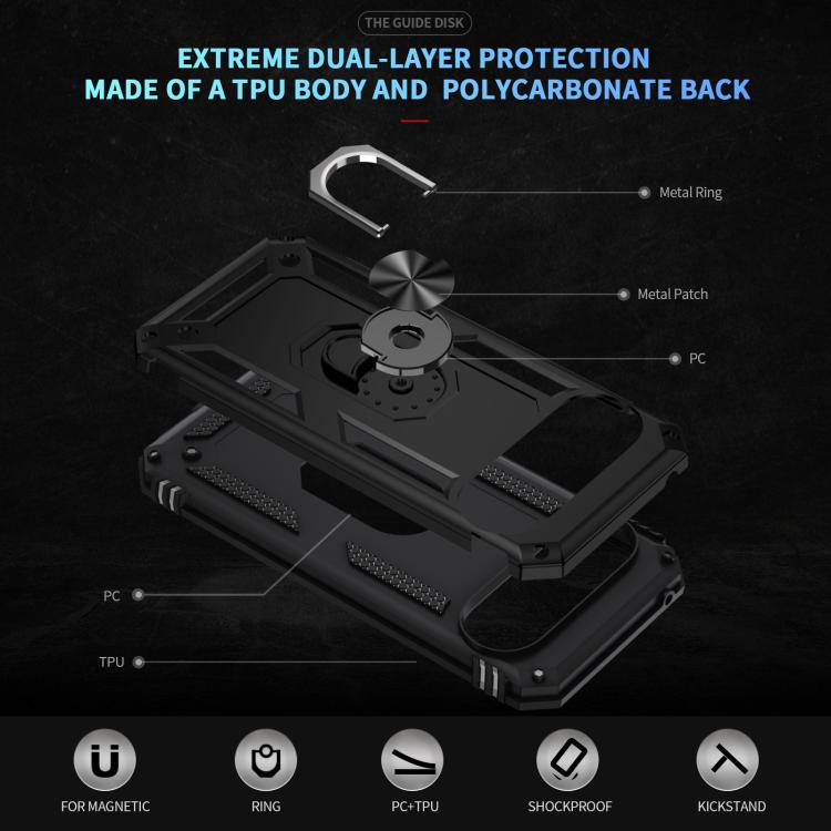 For Google Pixel 10 Pro XL Shockproof TPU + PC Phone Case with Holder(Black) - Google Cases by buy2fix | Online Shopping UK | buy2fix