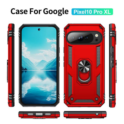 For Google Pixel 10 Pro XL Shockproof TPU + PC Phone Case with Holder(Red) - Google Cases by buy2fix | Online Shopping UK | buy2fix