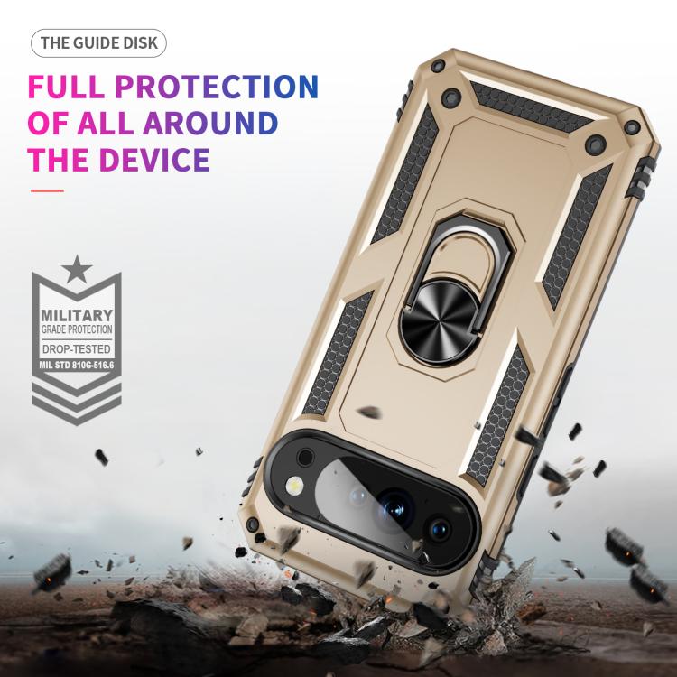 For Google Pixel 10 Pro XL Shockproof TPU + PC Phone Case with Holder(Gold) - Google Cases by buy2fix | Online Shopping UK | buy2fix