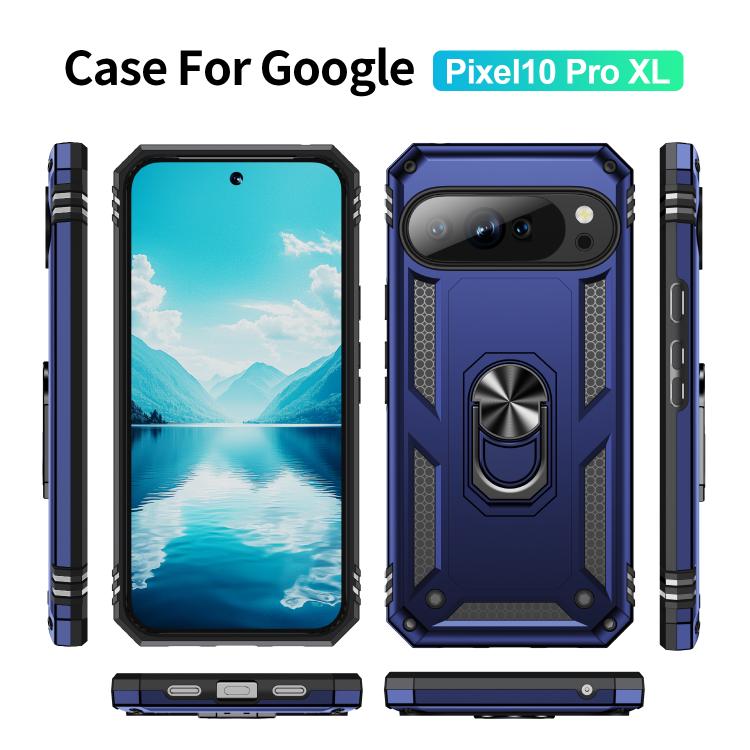 For Google Pixel 10 Pro XL Shockproof TPU + PC Phone Case with Holder(Blue) - Google Cases by buy2fix | Online Shopping UK | buy2fix