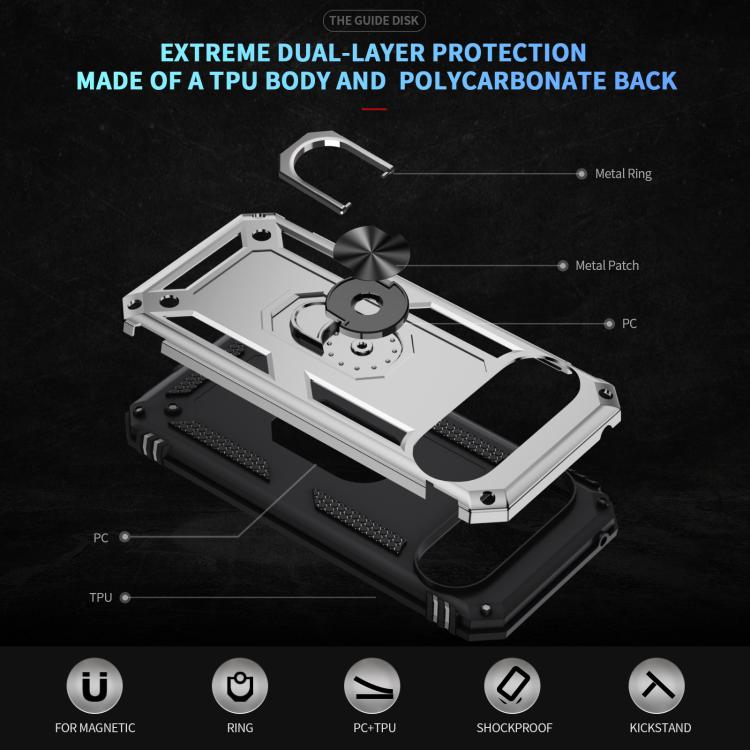 For Google Pixel 10 Pro XL Shockproof TPU + PC Phone Case with Holder(Silver) - Google Cases by buy2fix | Online Shopping UK | buy2fix