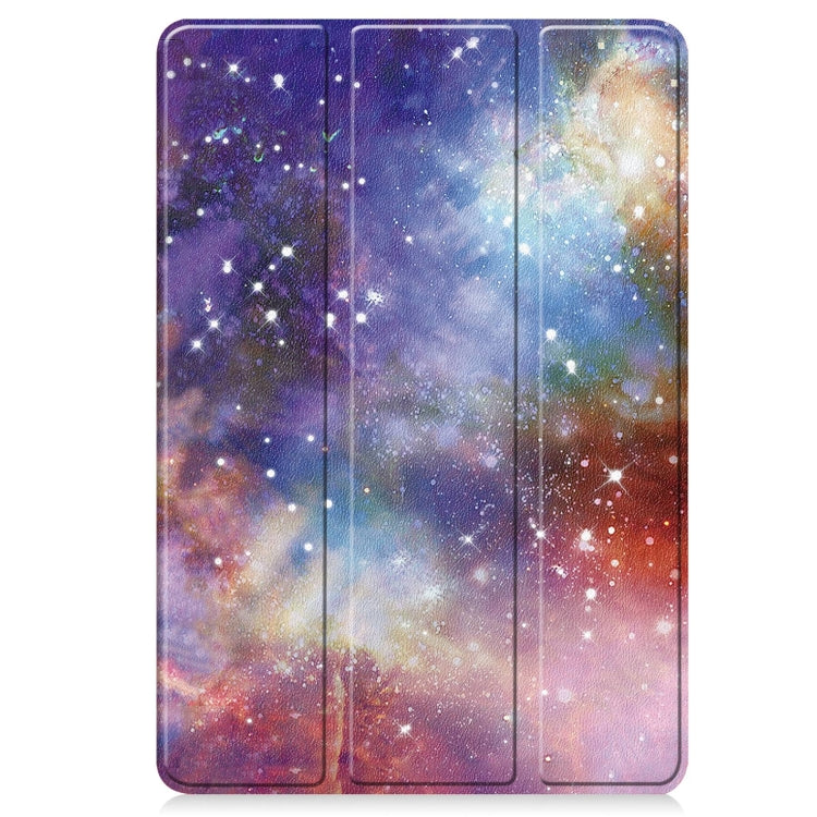 For Xiaomi Pad 6S Pro Custer Painted 3-Fold Holder Smart Leather Tablet Case(Milky Way Nebula) - More Tablet Cases by buy2fix | Online Shopping UK | buy2fix