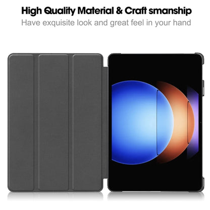 For Xiaomi Pad 6S Pro Custer Pure Color 3-Fold Holder Smart Leather Tablet Case(Black) - More Tablet Cases by buy2fix | Online Shopping UK | buy2fix