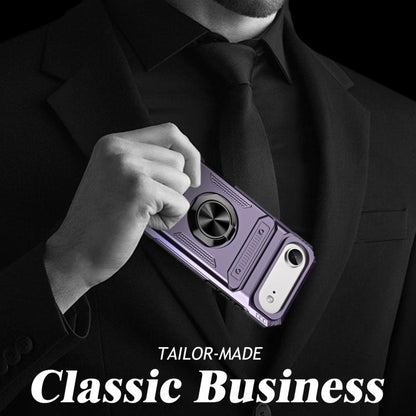 For iPhone Air TPU+PC Shockproof Card Phone Case with Metal Ring Holder(Purple) - iPhone Air Cases by buy2fix | Online Shopping UK | buy2fix