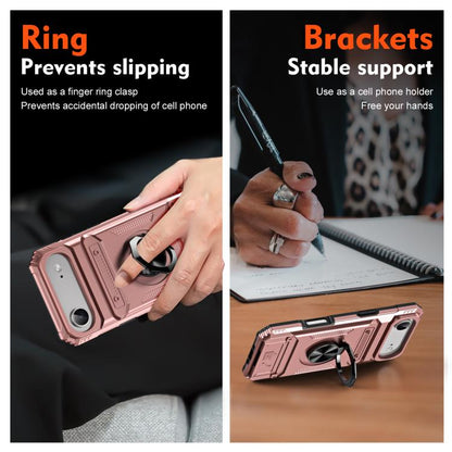 For iPhone Air TPU+PC Shockproof Card Phone Case with Metal Ring Holder(Rose Gold) - iPhone Air Cases by buy2fix | Online Shopping UK | buy2fix