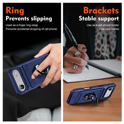 For iPhone Air TPU+PC Shockproof Card Phone Case with Metal Ring Holder(Blue) - iPhone Air Cases by buy2fix | Online Shopping UK | buy2fix