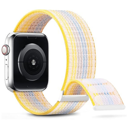 For Apple Watch Series 8 45mm Dual Hook and Loop Nylon Watch Band(Colorful Starlight) by buy2fix