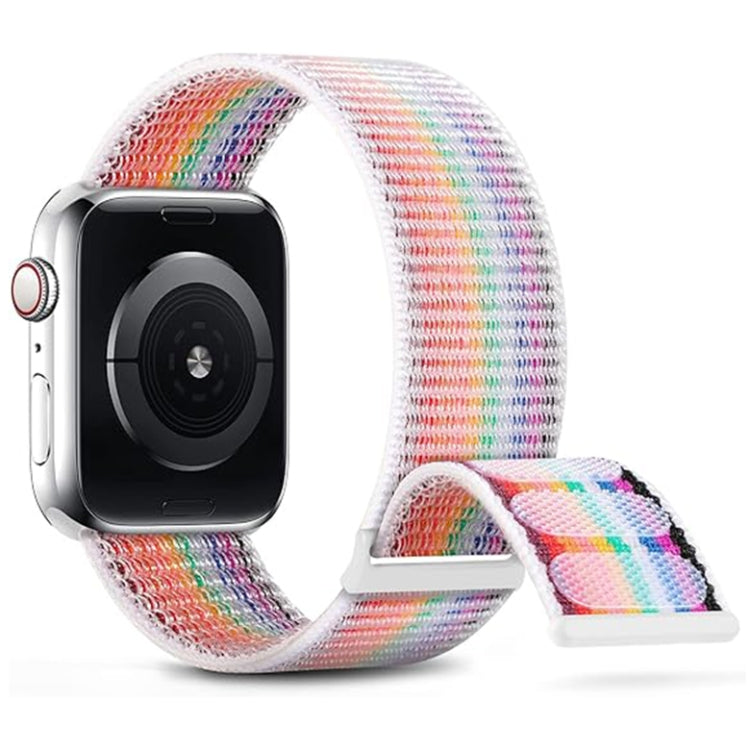 For Apple Watch Series 2 42mm Dual Hook and Loop Nylon Watch Band(Rainbow) by buy2fix