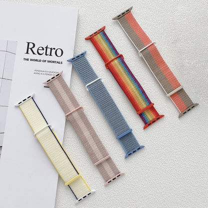 For Apple Watch SE 2023 40mm Dual Hook and Loop Nylon Watch Band(Colorful Starlight) by buy2fix
