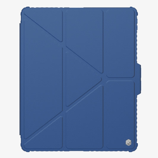 For iPad Pro 13 2025 / 2024 NILLKIN Bumper Pro Multi-angle Folding Style Tablet Leather Case(Blue) by NILLKIN