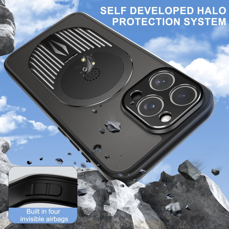 For iPhone 14 Pro Max Heat Dissipation Aromatherapy MagSafe Holder Phone Case(Black) - iPhone 14 Pro Max Cases by buy2fix | Online Shopping UK | buy2fix