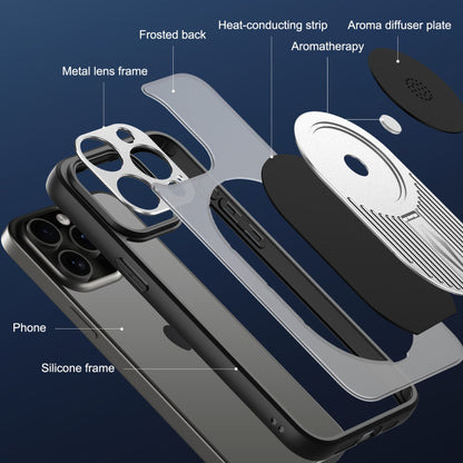 For iPhone 14 Pro Max Heat Dissipation Aromatherapy MagSafe Holder Phone Case(Silver) - iPhone 14 Pro Max Cases by buy2fix | Online Shopping UK | buy2fix