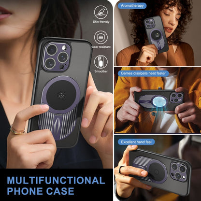 For iPhone 14 Pro Max Heat Dissipation Aromatherapy MagSafe Holder Phone Case(Purple) - iPhone 14 Pro Max Cases by buy2fix | Online Shopping UK | buy2fix