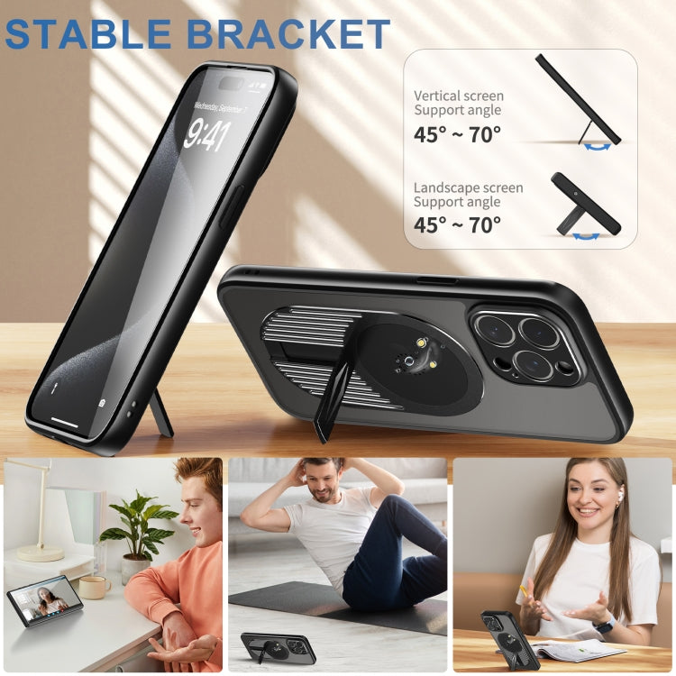 For iPhone 15 Pro Max Heat Dissipation Aromatherapy MagSafe Holder Phone Case(Black) - iPhone 15 Pro Max Cases by buy2fix | Online Shopping UK | buy2fix
