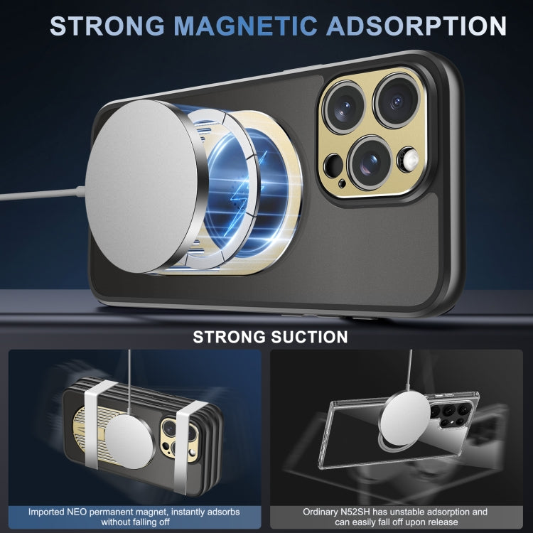 For iPhone 15 Pro Max Heat Dissipation Aromatherapy MagSafe Holder Phone Case(Gold) - iPhone 15 Pro Max Cases by buy2fix | Online Shopping UK | buy2fix