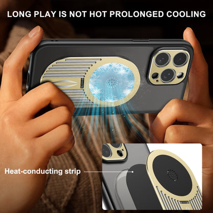 For iPhone 15 Pro Max Heat Dissipation Aromatherapy MagSafe Holder Phone Case(Gold) - iPhone 15 Pro Max Cases by buy2fix | Online Shopping UK | buy2fix