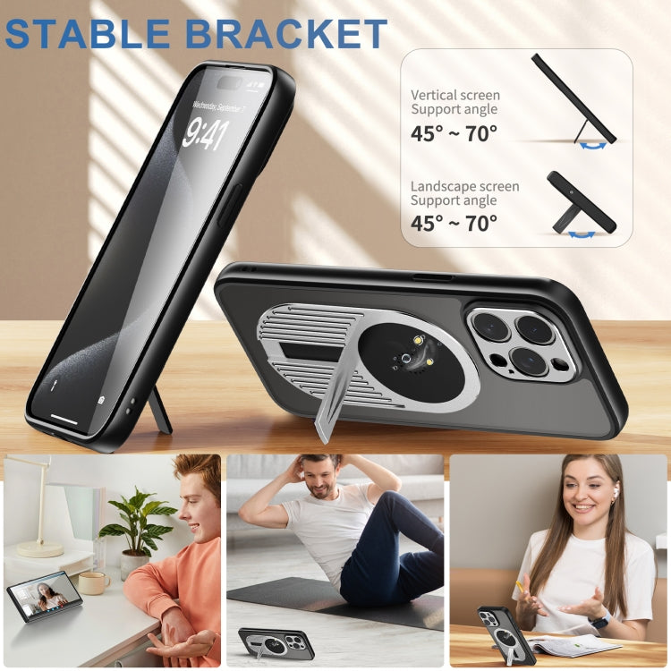 For iPhone 15 Pro Max Heat Dissipation Aromatherapy MagSafe Holder Phone Case(Silver) - iPhone 15 Pro Max Cases by buy2fix | Online Shopping UK | buy2fix