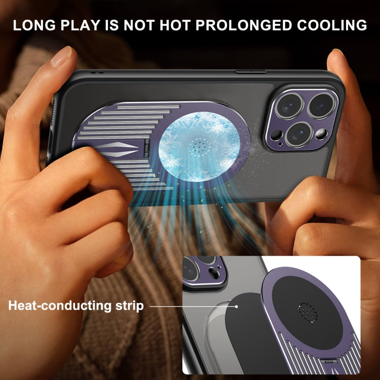 For iPhone 15 Pro Max Heat Dissipation Aromatherapy MagSafe Holder Phone Case(Purple) - iPhone 15 Pro Max Cases by buy2fix | Online Shopping UK | buy2fix