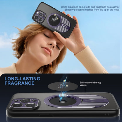 For iPhone 15 Pro Max Heat Dissipation Aromatherapy MagSafe Holder Phone Case(Purple) - iPhone 15 Pro Max Cases by buy2fix | Online Shopping UK | buy2fix