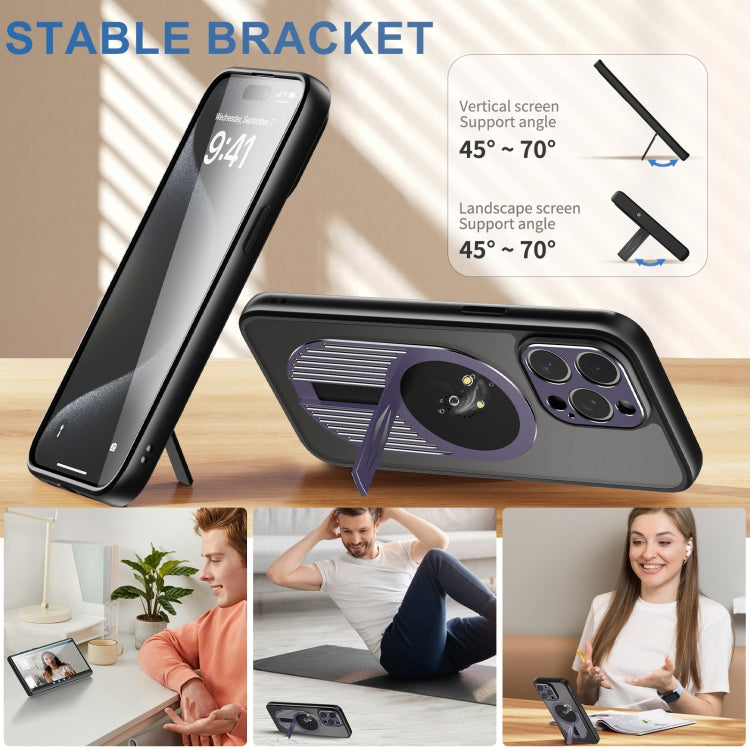 For iPhone 15 Pro Max Heat Dissipation Aromatherapy MagSafe Holder Phone Case(Purple) - iPhone 15 Pro Max Cases by buy2fix | Online Shopping UK | buy2fix