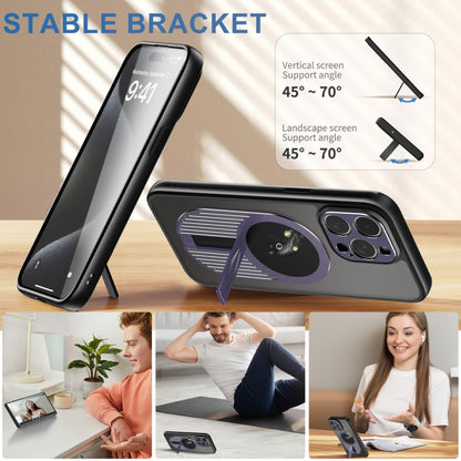 For iPhone 15 Pro Max Heat Dissipation Aromatherapy MagSafe Holder Phone Case(Purple) - iPhone 15 Pro Max Cases by buy2fix | Online Shopping UK | buy2fix