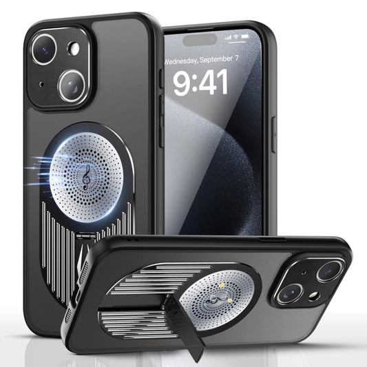 For iPhone 13 Heat Dissipation Aromatherapy MagSafe Holder Phone Case(Black) - iPhone 13 Cases by buy2fix | Online Shopping UK | buy2fix