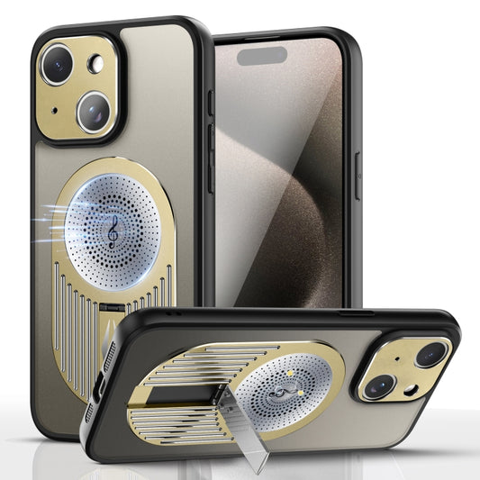 For iPhone 13 Heat Dissipation Aromatherapy MagSafe Holder Phone Case(Gold) - iPhone 13 Cases by buy2fix | Online Shopping UK | buy2fix