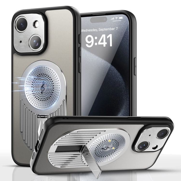 For iPhone 13 Heat Dissipation Aromatherapy MagSafe Holder Phone Case(Silver) - iPhone 13 Cases by buy2fix | Online Shopping UK | buy2fix