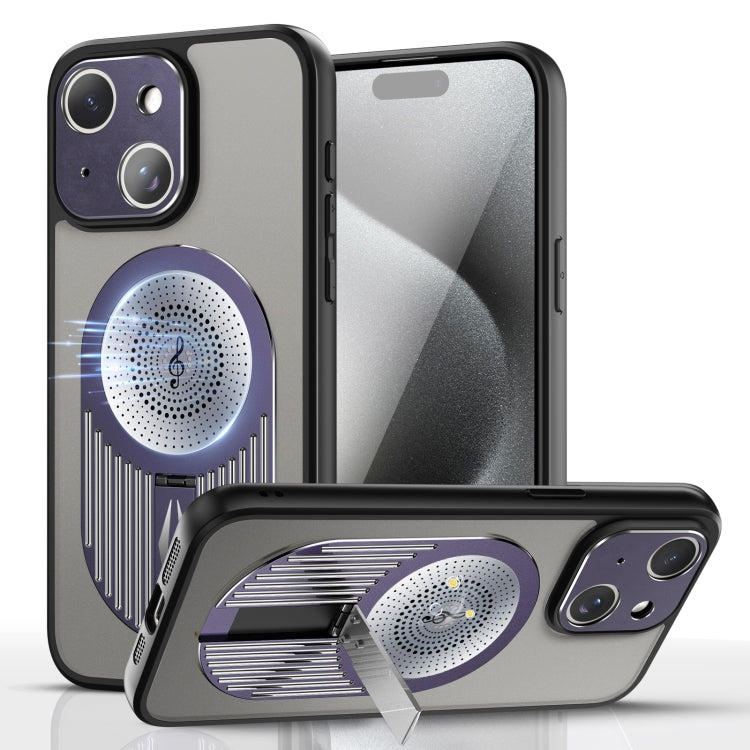 For iPhone 13 Heat Dissipation Aromatherapy MagSafe Holder Phone Case(Purple) - iPhone 13 Cases by buy2fix | Online Shopping UK | buy2fix