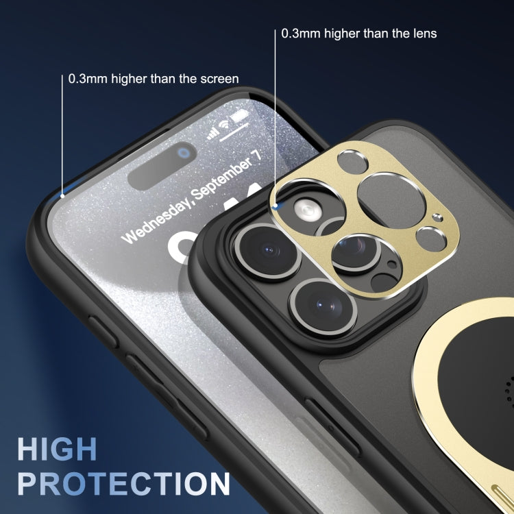 For iPhone 14 Pro Heat Dissipation Aromatherapy MagSafe Holder Phone Case(Gold) - iPhone 14 Pro Cases by buy2fix | Online Shopping UK | buy2fix