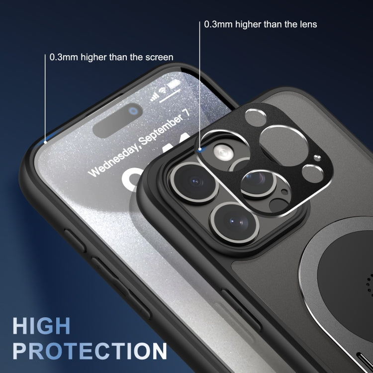 For iPhone 15 Pro Heat Dissipation Aromatherapy MagSafe Holder Phone Case(Black) - iPhone 15 Pro Cases by buy2fix | Online Shopping UK | buy2fix