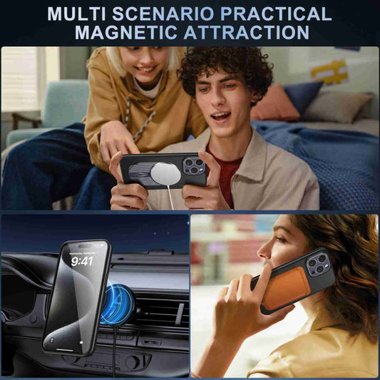 For iPhone 15 Pro Heat Dissipation Aromatherapy MagSafe Holder Phone Case(Purple) - iPhone 15 Pro Cases by buy2fix | Online Shopping UK | buy2fix