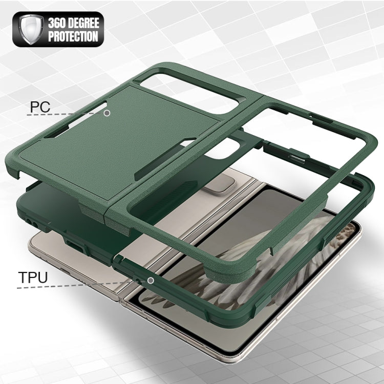 For Google Pixel Fold 2 in 1 PC + TPU Phone Case(Dark Green) by buy2fix