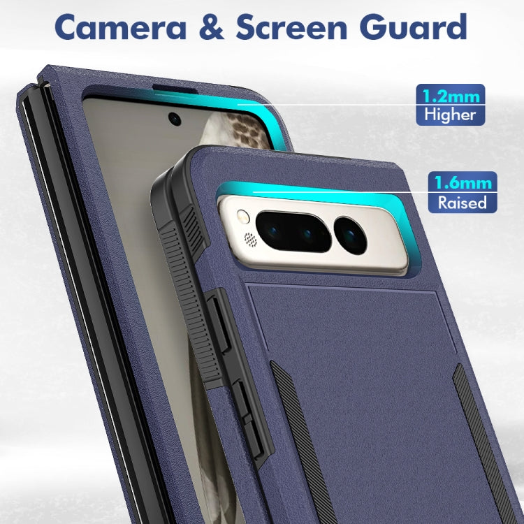 For Google Pixel Fold 2 in 1 PC + TPU Phone Case(Dark Blue) - Google Cases by buy2fix | Online Shopping UK | buy2fix