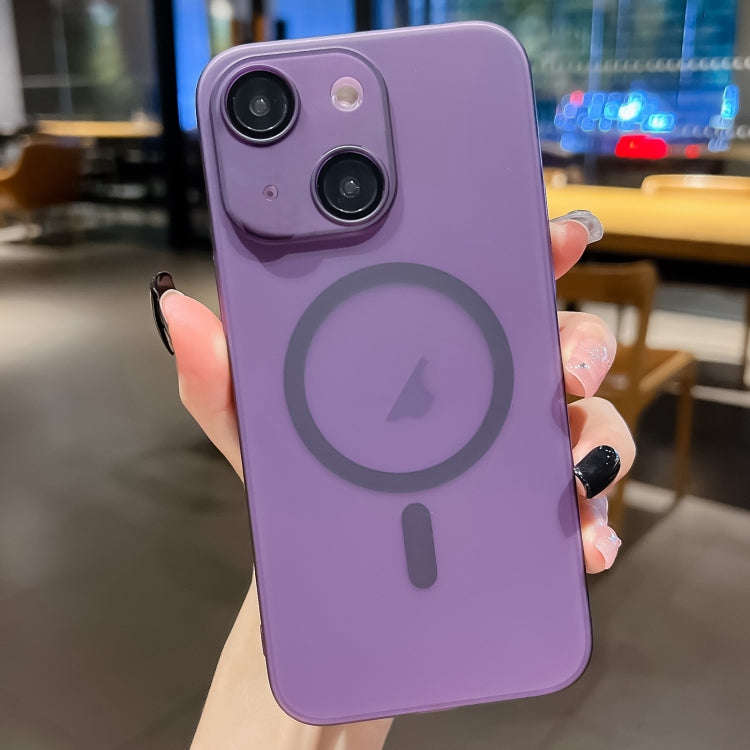 For iPhone 13 Ultra-thin MagSafe Frosted PC Phone Case(Clear Deep Purple) by buy2fix