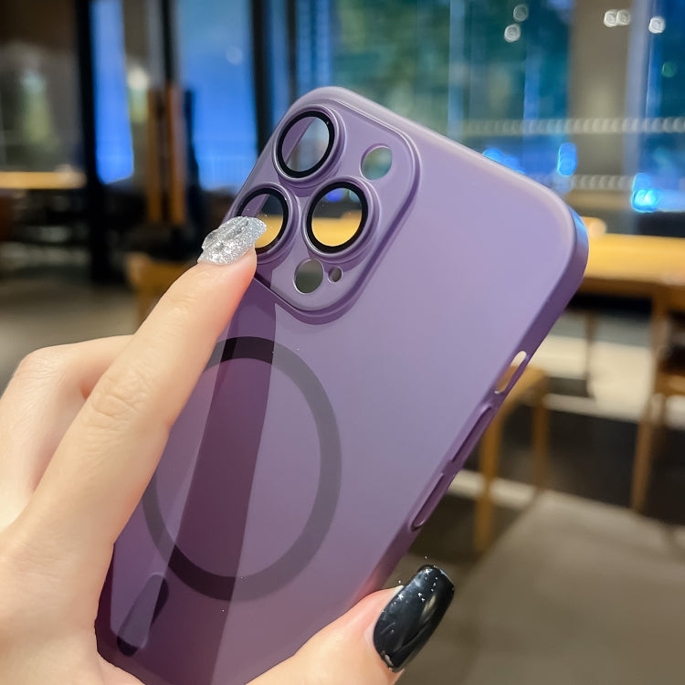 For iPhone 13 Ultra-thin MagSafe Frosted PC Phone Case(Clear Deep Purple) by buy2fix