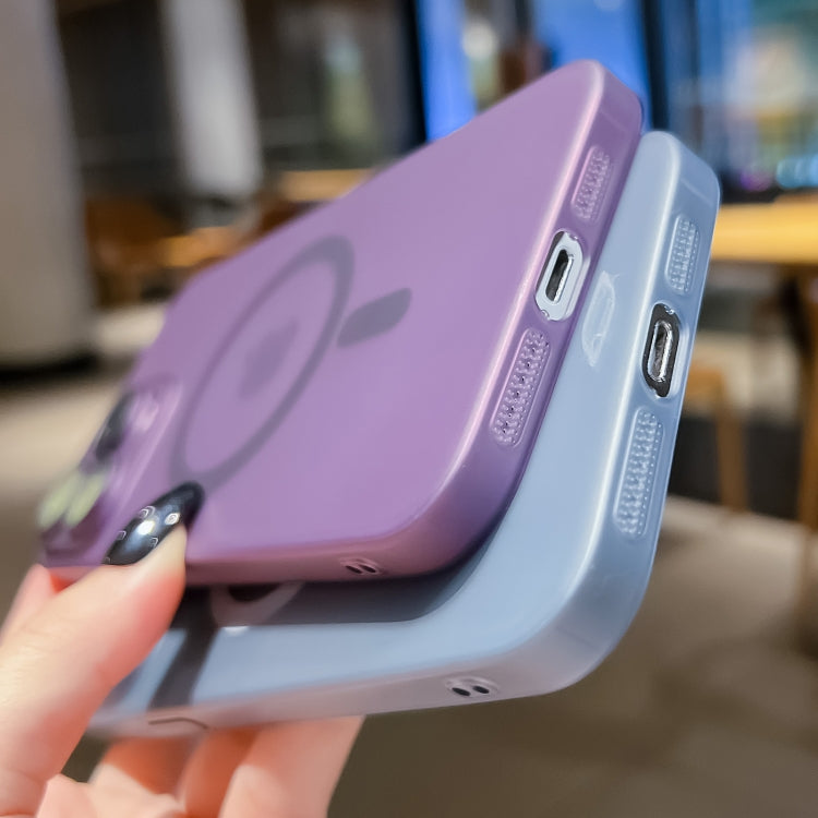 For iPhone 13 Ultra-thin MagSafe Frosted PC Phone Case(Clear Deep Purple) by buy2fix